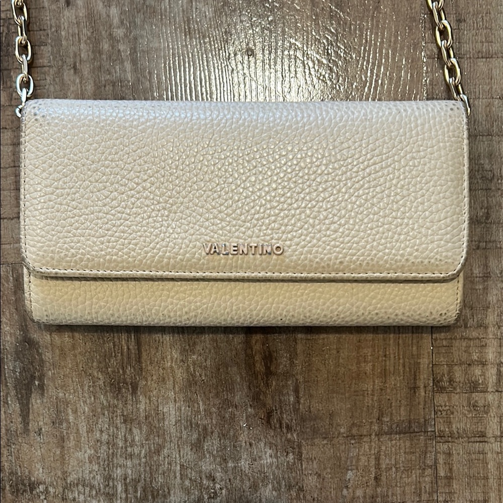 Valentino Baby Pink Leather Chain Wallet